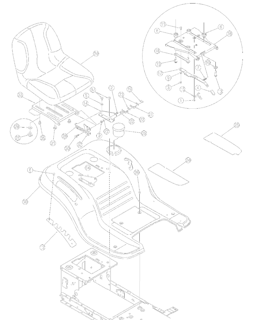 Fender Assembly Diagram and Parts List for 13AC762F729 2006 Yard Machines Lawn Tractor